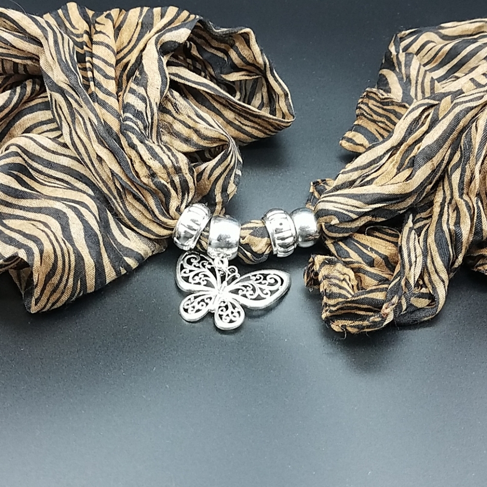 Scarf with butterfly Pendant